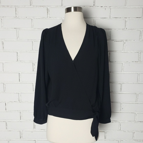 Staccato Tops - [Staccato] NWOT Black surplice top